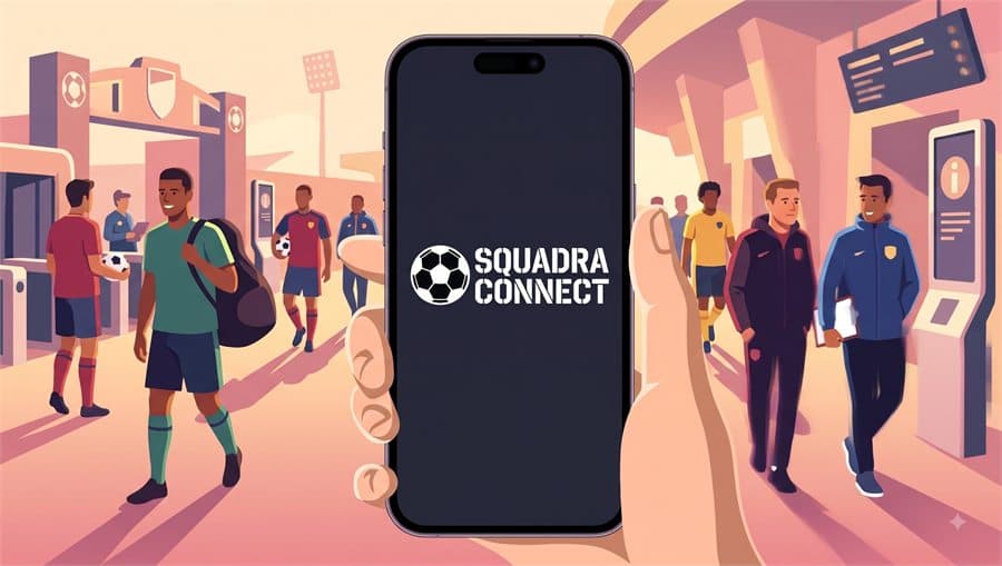 Jugador abriendo el mapa de Squadra en el móvil